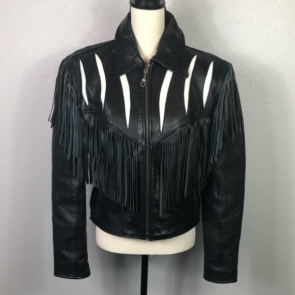 Vintage Jackets & Blazers - Vintage Vanguard Leather Fringe Jacket